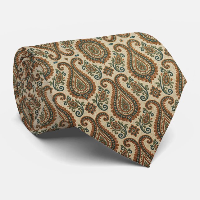 Gravata Jacquard Paisley | Estilo Vintage (Rolled)