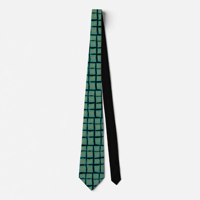 Gravata Jade e Turquesa com Dourado (Frente)