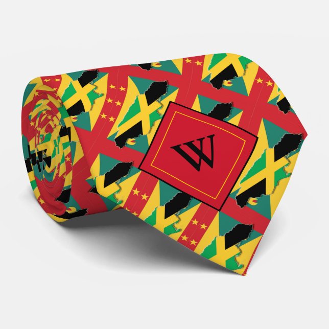 Gravata JAMAICA GRENADA Christian Scripting Monograma (Rolled)