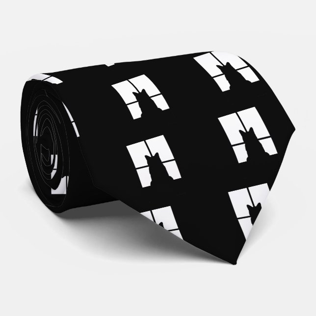 Gravata Janela Cat Clique para Personalizar Obter qualquer (Rolled)