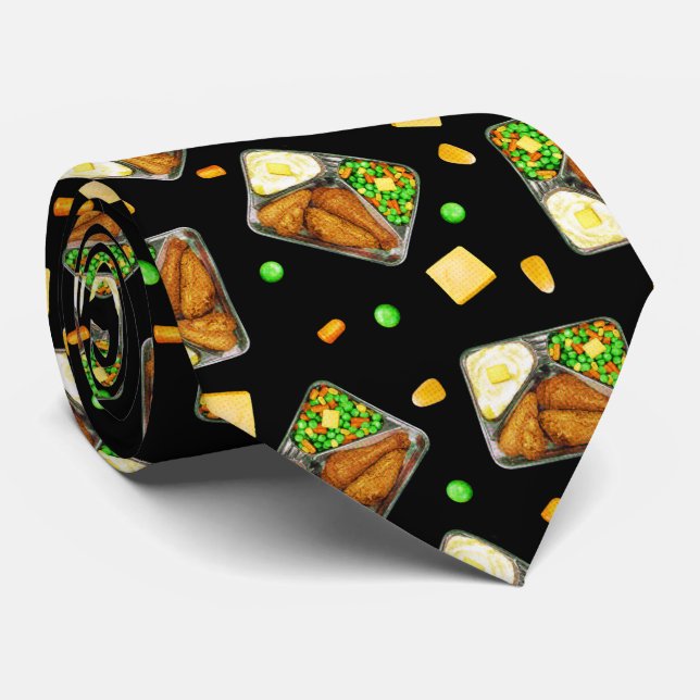 Gravata Janto de Frango Fried - em preto (Rolled)