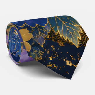 Gravata Japanese Sakura Necktie | Navy Blue Kimono Floral