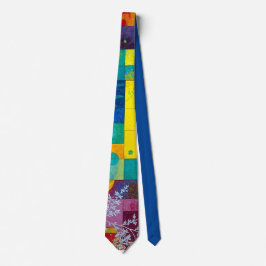 Gravata Jardim de Sangue Cósmico: Mosaico Abstrato dos Son