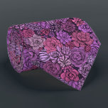 Gravata Jardim de sucata em rosa e violeta<br><div class="desc">Padrão desenhado à mão com várias plantas suculentas.</div>