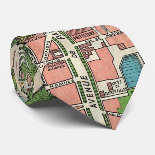 Gravata Jardins de Versalhes, Vintage Restaurada 1920 (Rolled)