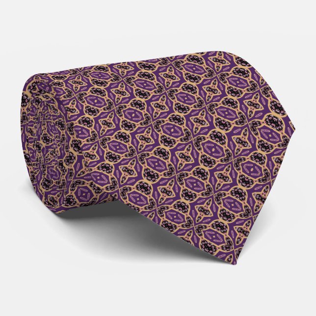 Gravata Jazz Lavanda Tan Tie (Rolled)