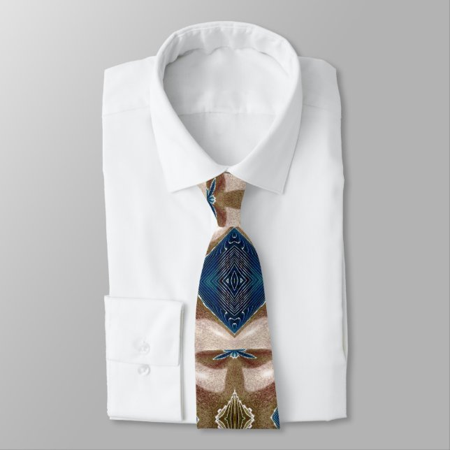 Gravata Jeans azuis e trilhos poeirentos (versão maior) (Amarrado)