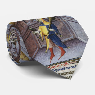 GRAVATA JESTER HOLDING MANUSCRITO MEDIEVAL DE OWL