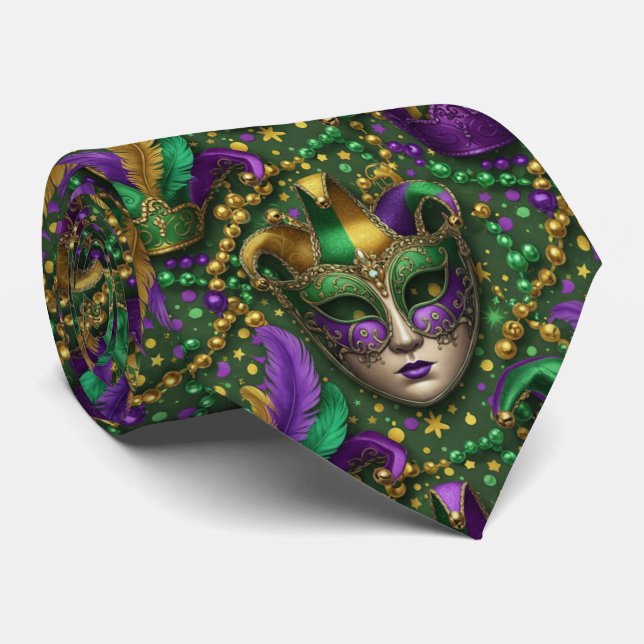 Gravata Jester Royale Mardi Gras (Rolled)