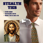 Gravata Jesus Cristo Azeitona Vestido<br><div class="desc">Jesus Cristo Retrato do Pescoço Verde da Oliva. Conteúdo genérico.</div>