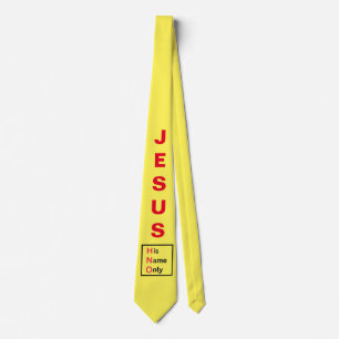 Gravata Jesus - Seu Nome Apenas Coluna Do Pescoço (Amarelo