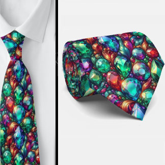 Gravata Jewel Tone Gemstone Pattern