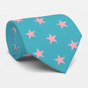 Gravata Jockey Silks Azul Verde com Estrelas Rosa Derby