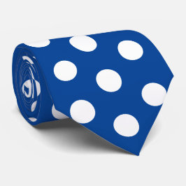 Gravata Jockey Silks Dots Blue and White Derby