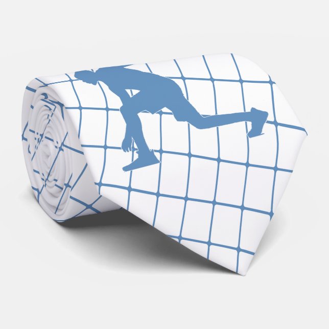 Gravata Jogador de basquete no Blue Check Nectie (Rolled)