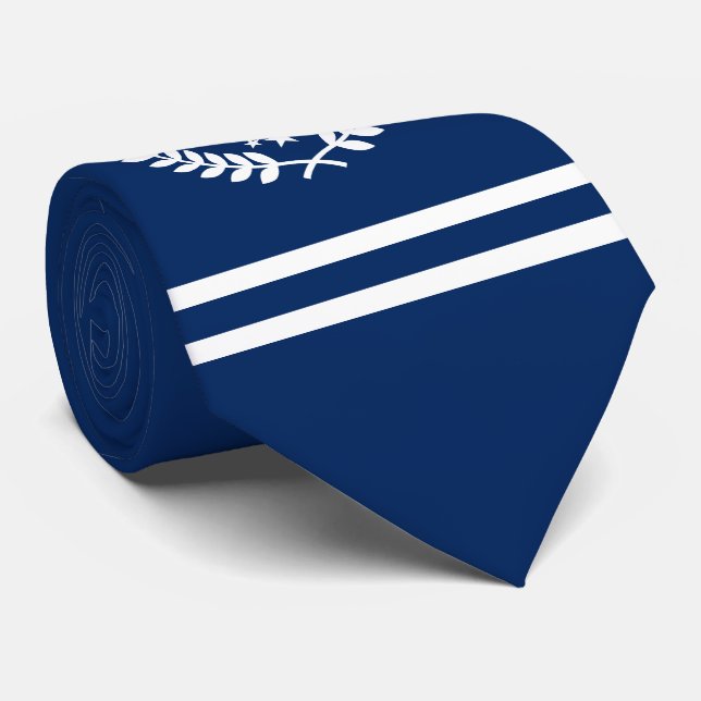 Gravata Jogador de hóquei das iniciais/marinho feitos sob (Rolled)