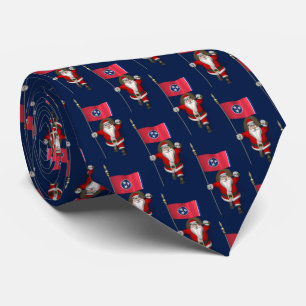 Gravata Jolly Santa Claus Com Bandeira Do Tennessee