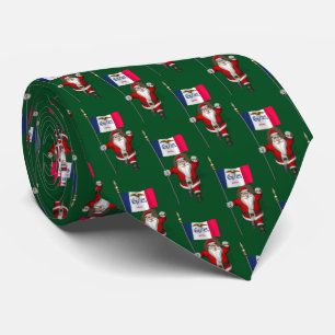 Gravata Jolly Santa Claus Loves Iowa