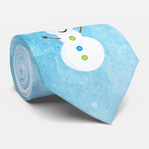 Gravata Jolly Snowman Papai noel Boné Texturado Azul com N