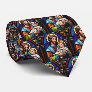 Gravata Joseph e o Bebê Jesus Cristão Vidro Mantido