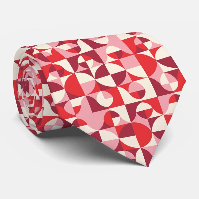 Gravata Joyful Pinky Pink and Juicy Red Retro Mod (Rolled)