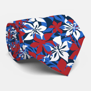 Gravata Kaanapali Camo Hibisco Havaiano