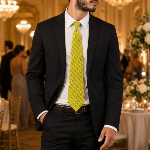 Gravata Kalahari Sovereign   Luxo em Padrão Amarelo Africa