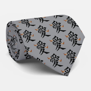 Gravata Kanji Para Amor Com Duas Borboletas
