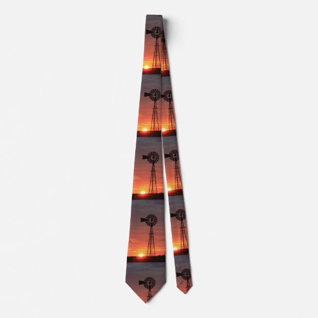 Gravata Kansas Sunset Windmill TIE (Frente)