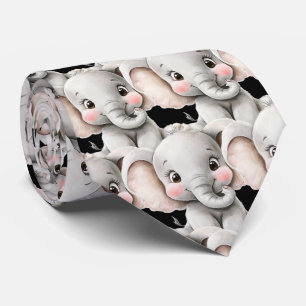 Gravata Kawaii de Elefante Engraçado e Fofo