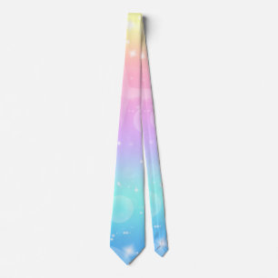 Gravata Kawaii Unicorn Gradient Pastel Neck Tie