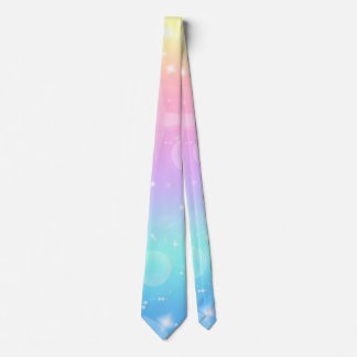 Gravata Kawaii Unicorn Gradient Pastel Neck Tie