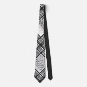 Gravata Keffiyeh Palestina preto e branco