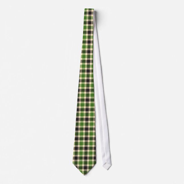 Gravata Kelly Green e Black Tartan Xadrez Tie (Frente)