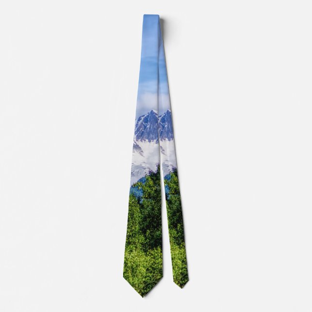 Gravata Kenai Fjords Snowy Mountain Neck Tie (Frente)