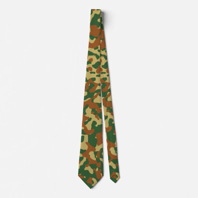 Gravata Khaki Camouflage em Brown e Green (Frente)