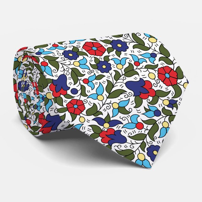 Gravata Khalil Hebron Cerâmica Falastini Henna Impressão (Rolled)