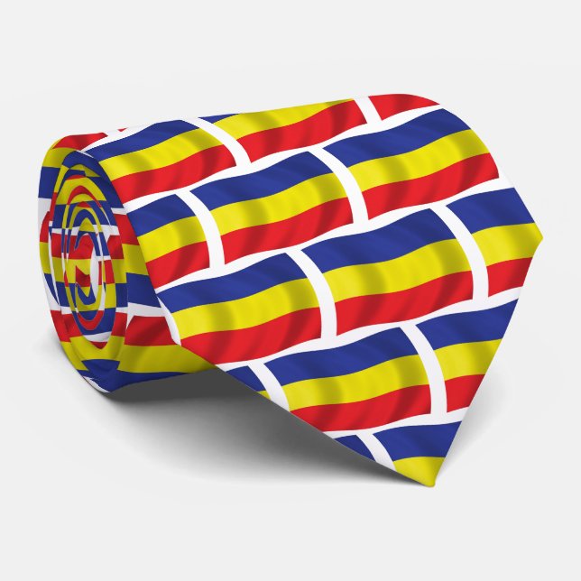 Gravata Khmer Kampuchea Krom Flag Tie (Rolled)