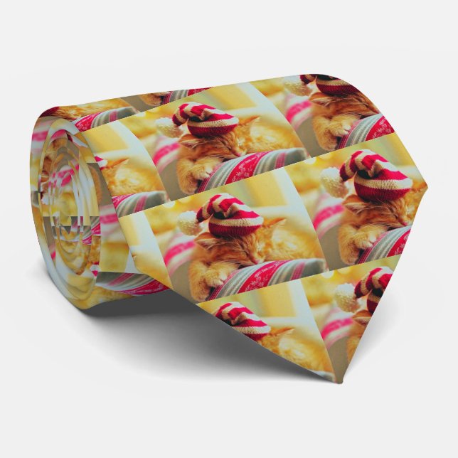 Gravata Kitten Natal (Rolled)
