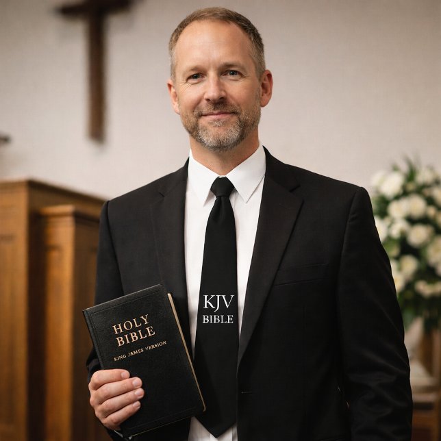 Gravata KJV Bíblia Crente Negro e Cristão Branco (Criador carregado)