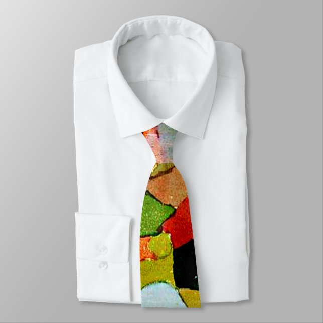Gravata Klee - Color Shapes, famosa pintura, (Amarrado)