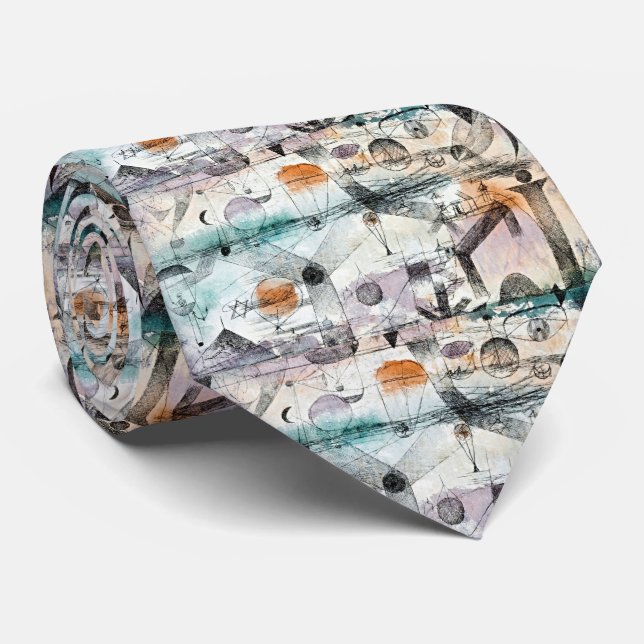 Gravata Klee-Inspired Surreal Geometry Neck Tie (Rolled)