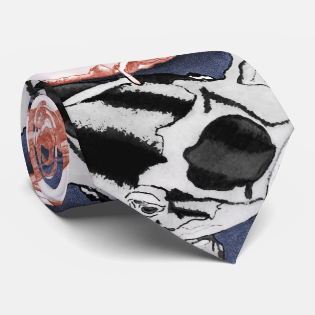 Gravata Koi (Vermelho e Negro) (Rolled)