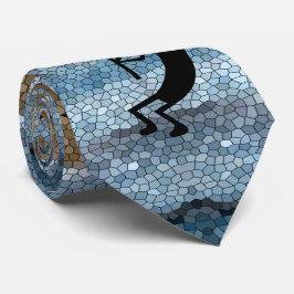Gravata Kokopelli Southwest Desert Mosaic Blue Neck