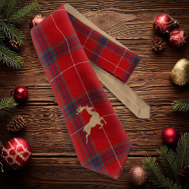 Gravata Kraft Reindeer Tartan Red ID589