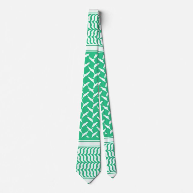 Gravata Kufiya palestina Gradiente Verde (Frente)