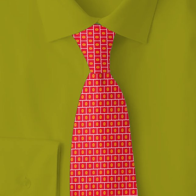 Gravata Kyrgyzstan Flag Brick Pattern (Criador carregado)