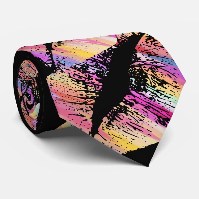 Gravata Lábios na moda nº 18 (Rolled)