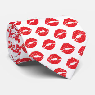 Gravata Lábios Vermelhos, Batom Vermelho, Beijo, Padrão De