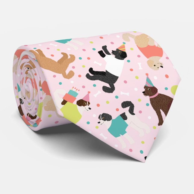 Gravata Labradoodle / Festa de aniversário de Goldendoodle (Rolled)